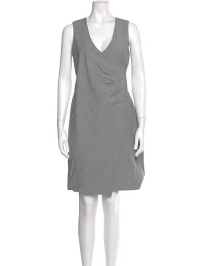 Pre-owned Theory Wool Mini Dress In Gray