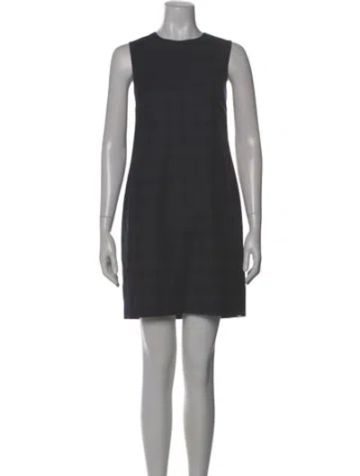 Pre-owned Theory Wool Mini Dress In Gray