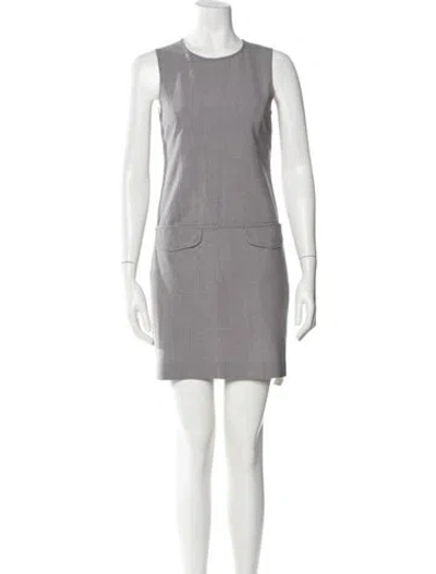 Pre-owned Theory Wool Mini Dress In Gray