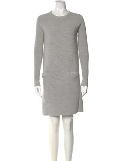 Pre-owned Theory Wool Mini Dress In Gray