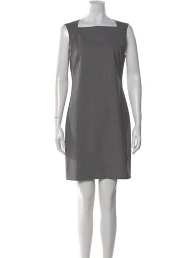 Pre-owned Theory Wool Mini Dress In Gray