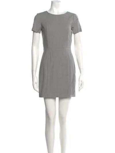Pre-owned Theory Wool Mini Dress In Gray