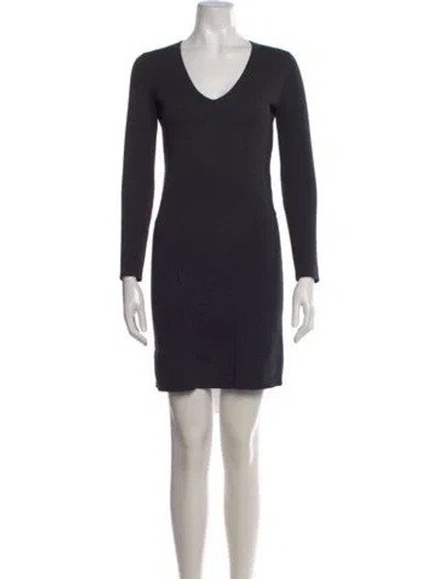 Pre-owned Theory Wool Mini Dress In Gray