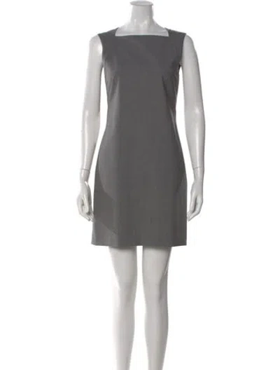 Pre-owned Theory Wool Mini Dress In Gray