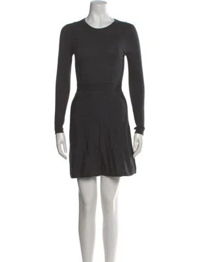 Pre-owned Theory Wool Mini Dress In Gray