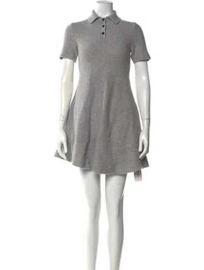 Pre-owned Theory Wool Mini Dress In Gray