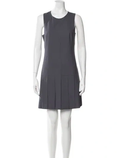 Pre-owned Theory Wool Mini Dress In Gray