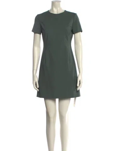 Pre-owned Theory Wool Mini Dress In Green