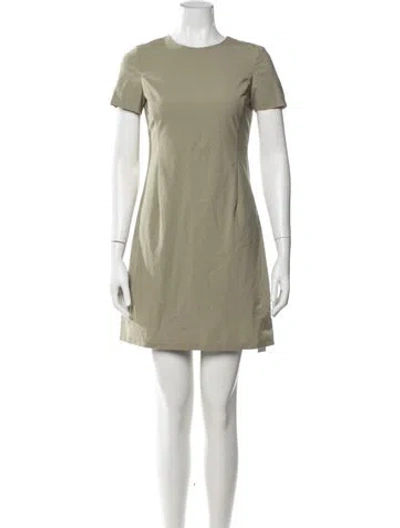 Pre-owned Theory Wool Mini Dress In Green