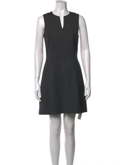 Pre-owned Theory Wool Mini Dress In Grey