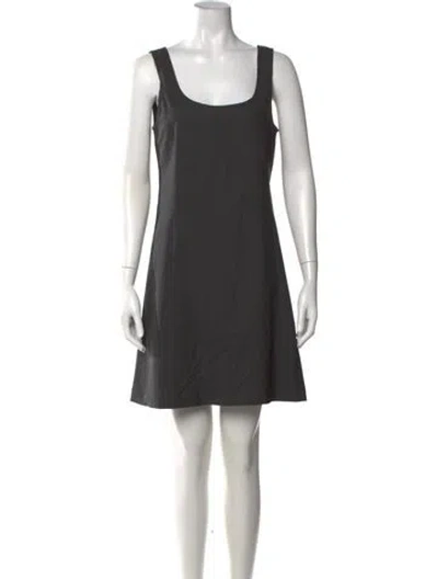 Pre-owned Theory Wool Mini Dress In Grey