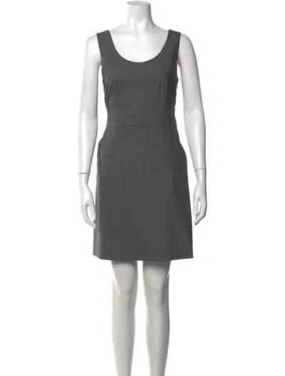 Pre-owned Theory Wool Mini Dress In Grey