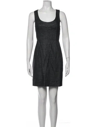 Pre-owned Theory Wool Mini Dress In Grey