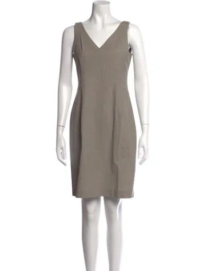 Pre-owned Theory Wool Mini Dress In Grey