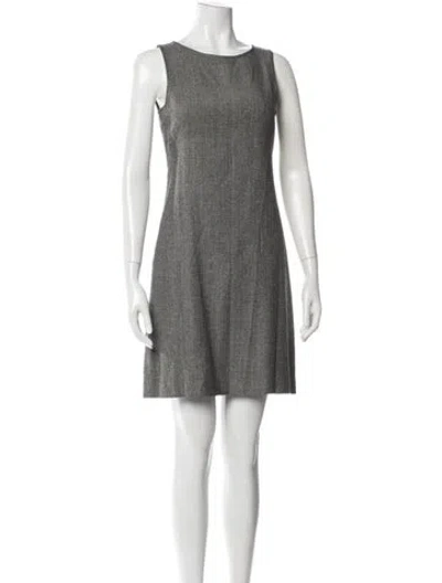 Pre-owned Theory Wool Mini Dress In Grey