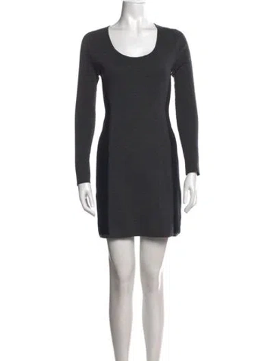 Pre-owned Theory Wool Mini Dress In Grey