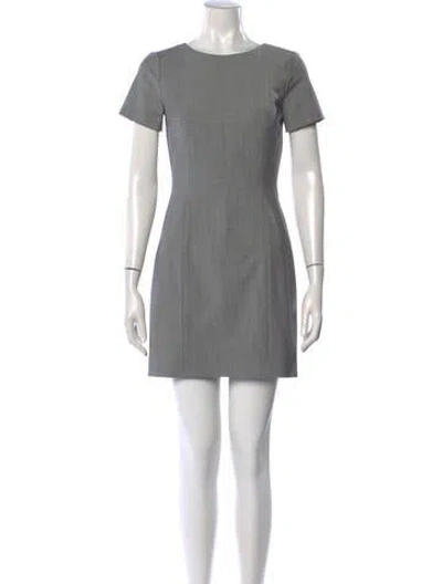 Pre-owned Theory Wool Mini Dress In Grey