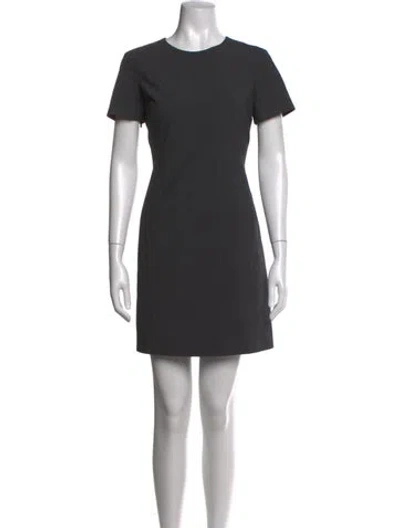 Pre-owned Theory Wool Mini Dress In Grey