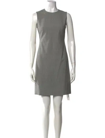 Pre-owned Theory Wool Mini Dress In Grey