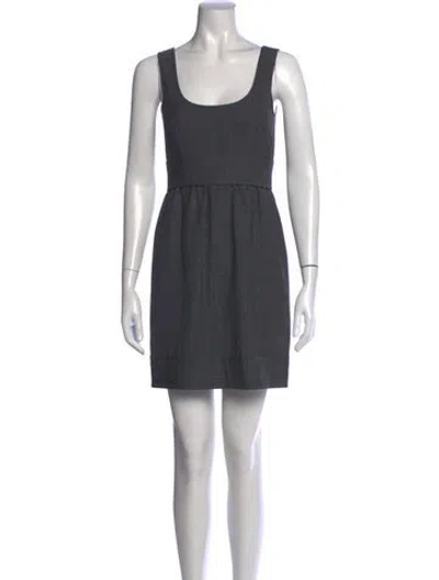 Pre-owned Theory Wool Mini Dress In Grey