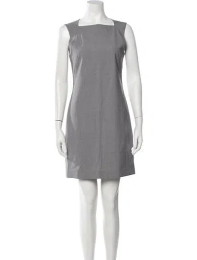 Pre-owned Theory Wool Mini Dress In Grey