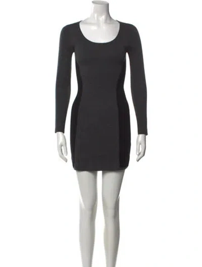 Pre-owned Theory Wool Mini Dress In Grey