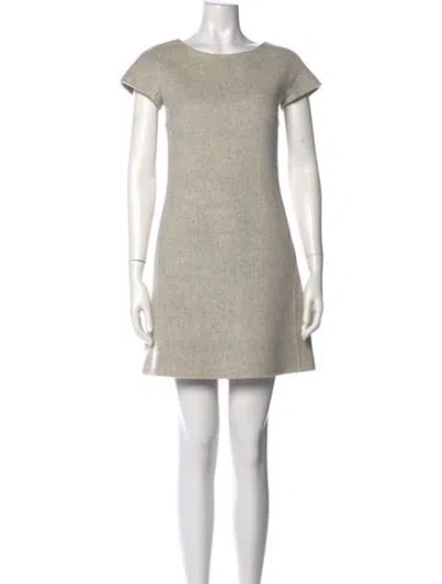 Pre-owned Theory Wool Mini Dress In Neutral
