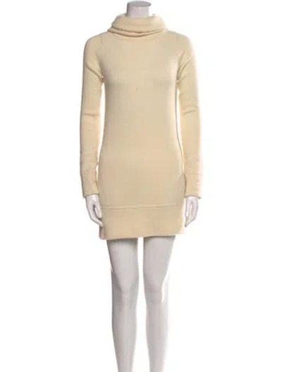 Pre-owned Theory Wool Mini Dress In Neutral