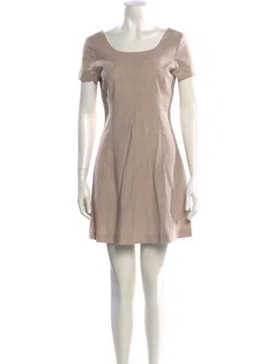 Pre-owned Theory Wool Mini Dress In Neutral
