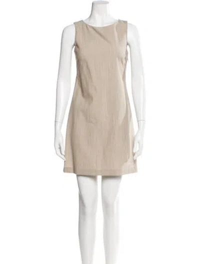 Pre-owned Theory Wool Mini Dress In Neutral