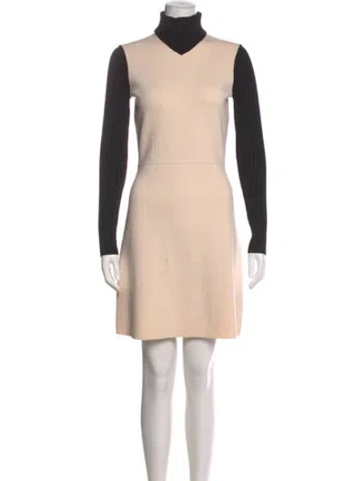 Pre-owned Theory Wool Mini Dress In Neutral