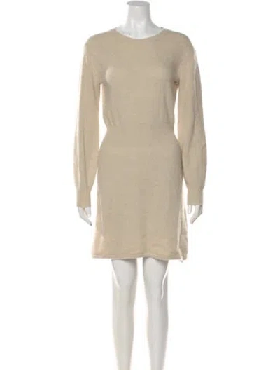Pre-owned Theory Wool Mini Dress In Neutral