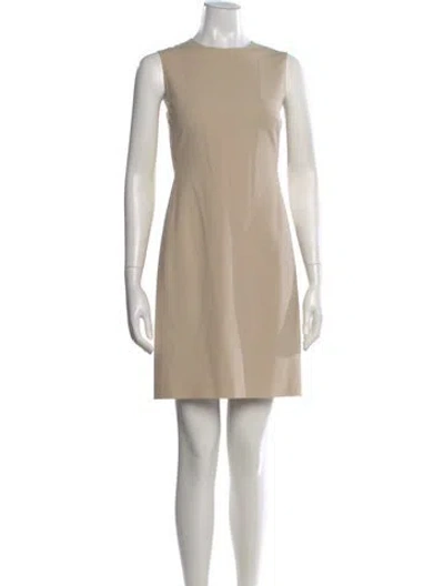 Pre-owned Theory Wool Mini Dress In Neutral