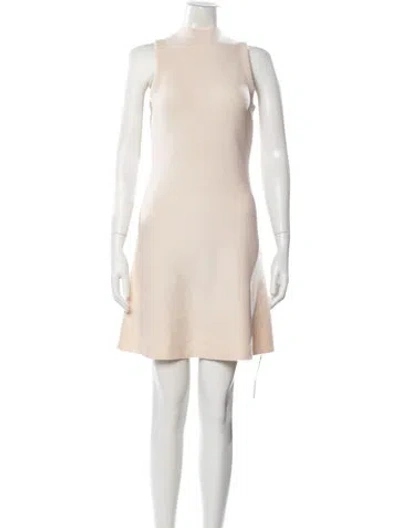 Pre-owned Theory Wool Mini Dress In Neutral