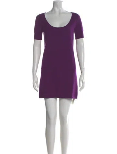 Pre-owned Theory Wool Mini Dress In Purple