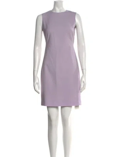 Pre-owned Theory Wool Mini Dress In Purple