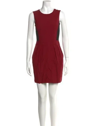 Pre-owned Theory Wool Mini Dress In Red