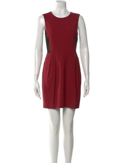 Pre-owned Theory Wool Mini Dress In Red