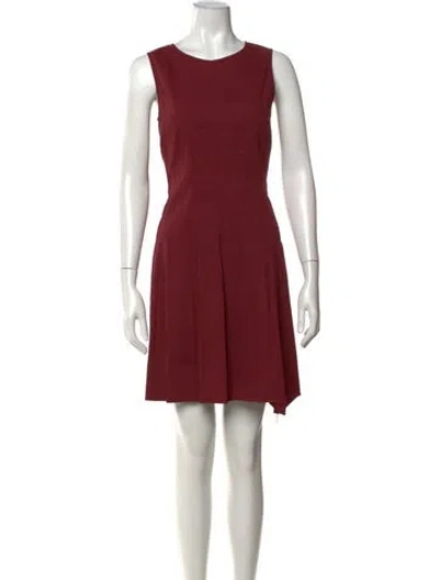 Pre-owned Theory Wool Mini Dress In Red