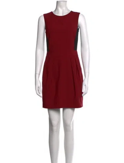 Pre-owned Theory Wool Mini Dress In Red