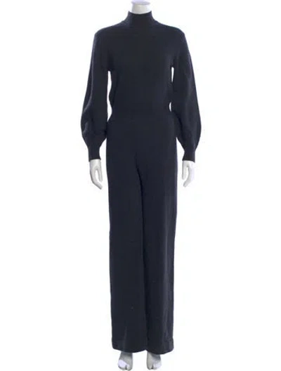 Pre-owned Theory Wool Mock Neck Jumpsuit In Gray
