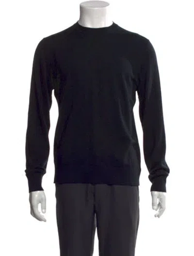 Pre-owned Theory Wool Mock Neck Pullover In Blue