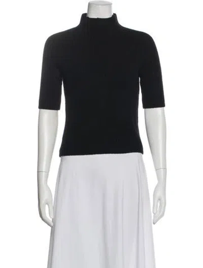 Pre-owned Theory Wool Mock Neck Sweater In Black