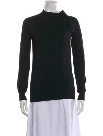 Pre-owned Theory Wool Mock Neck Sweater In Black