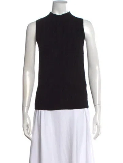 Pre-owned Theory Wool Mock Neck Sweater In Black