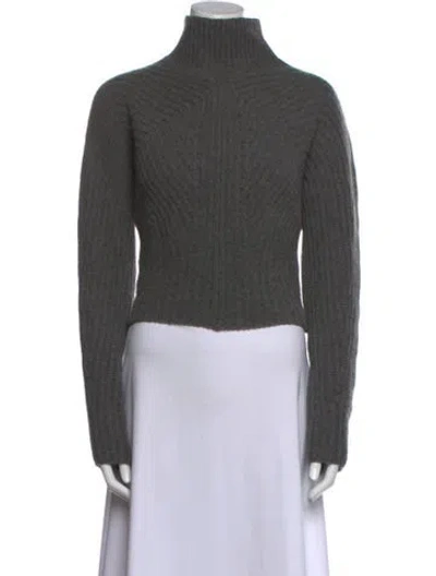 Pre-owned Theory Wool Mock Neck Sweater In Gray