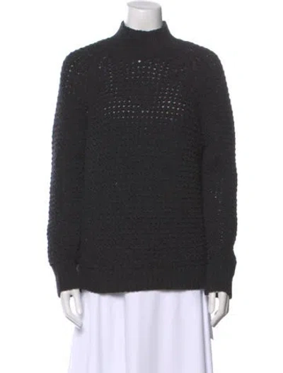Pre-owned Theory Wool Mock Neck Sweater In Gray