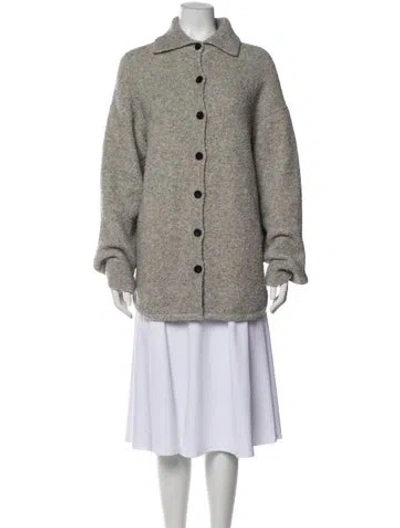 Pre-owned Theory Wool Mock Neck Sweater In Gray