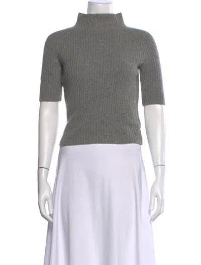 Pre-owned Theory Wool Mock Neck Sweater In Gray