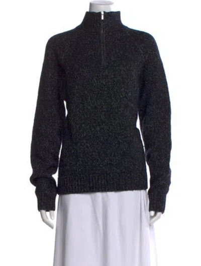 Pre-owned Theory Wool Mock Neck Sweater In Gray